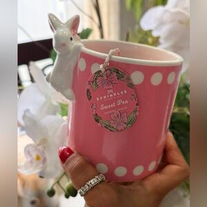 Pink Polka Dot candle with Bunny ✨🐰